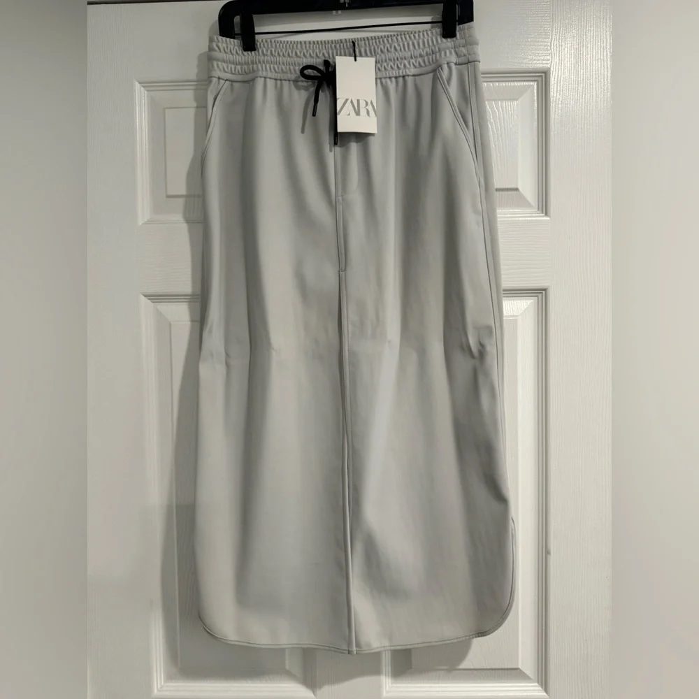 Zara Light Gray Midi Skirt